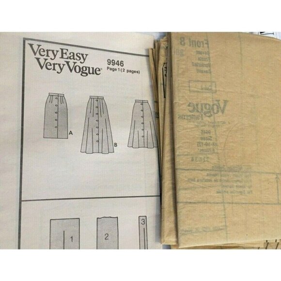 Sewing Pattern Vogue 9946 Misses Skirts Sizes 8-10-12 Vintage U/C - Picture 3 of 6